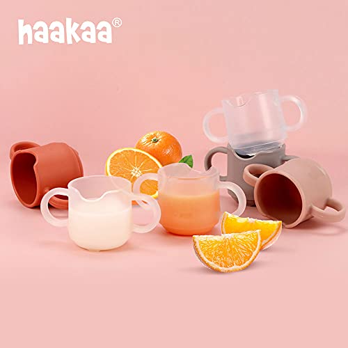 Haakaa Silicone Toddler Cups, BPA Free Drop-Proof Training Open Cups for Baby 6 Months+, 5 Ounce (Suva Grey)